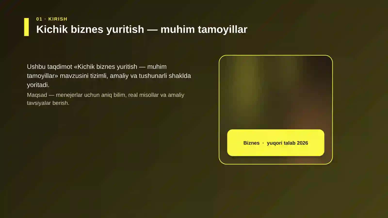 Kichik biznes yuritish — muhim tamoyillar 4