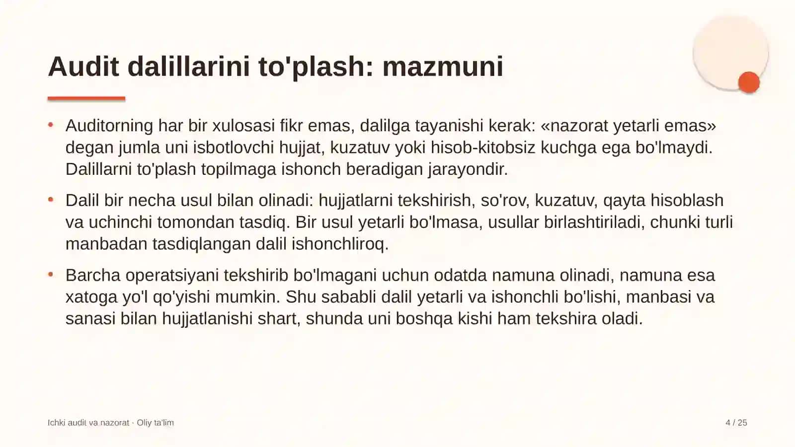 Davlat xizmatlari markazlarida audit dalillarini to'plash 4