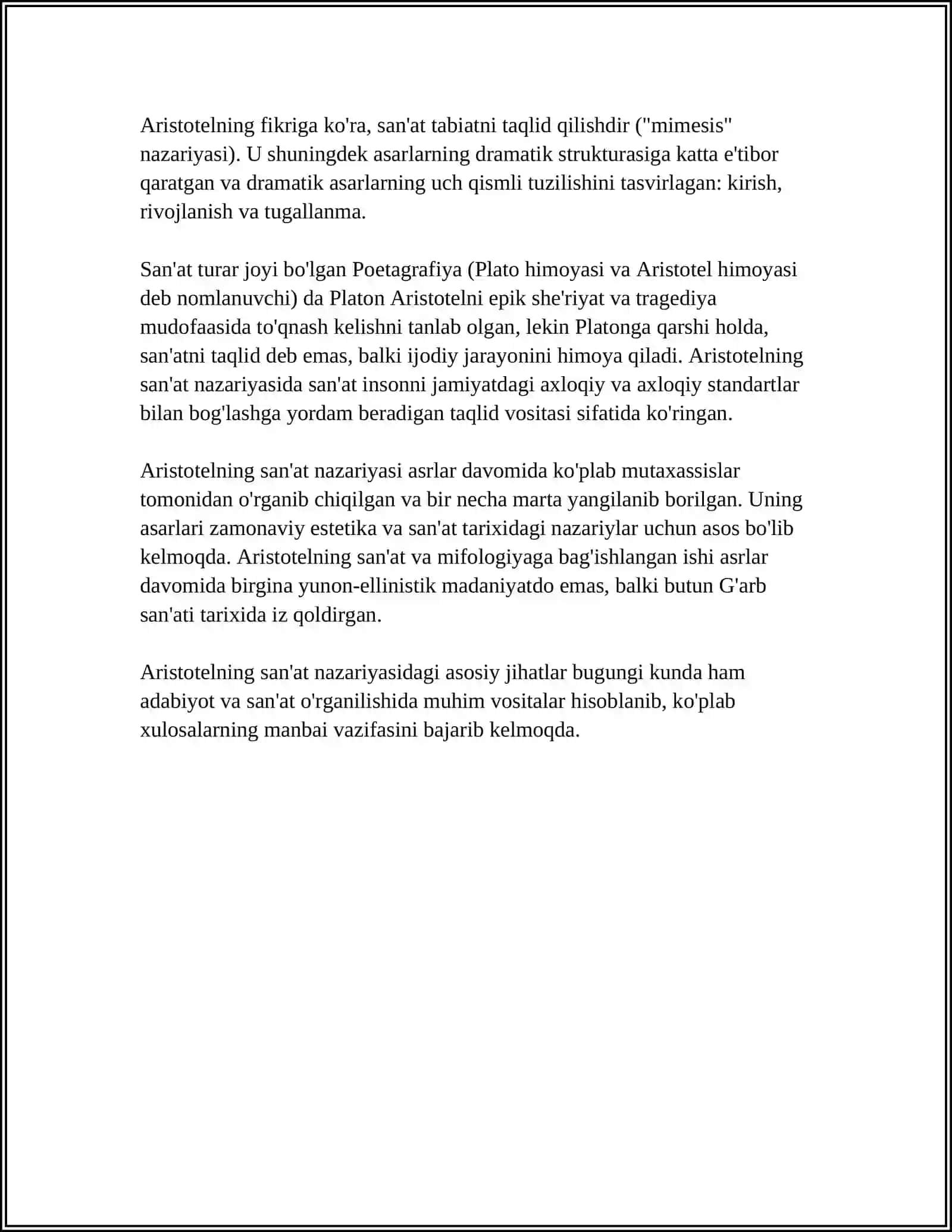 ARISTOTEL "POETIKA" ASARI 4