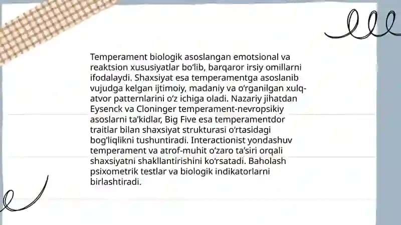 Temperament haqida hozirgi zamon nazariyalari 4