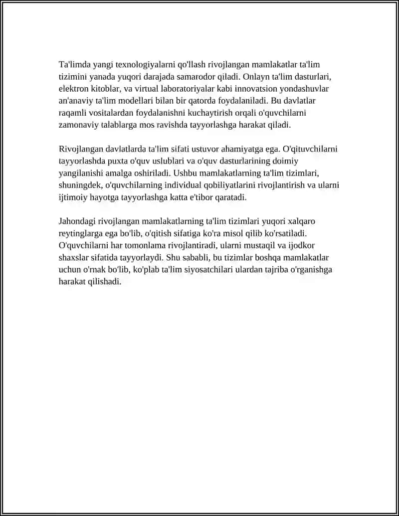 JAHONNING RIVOJLANGAN DAVLATLARIDA TA'LIM TIZIMI 4