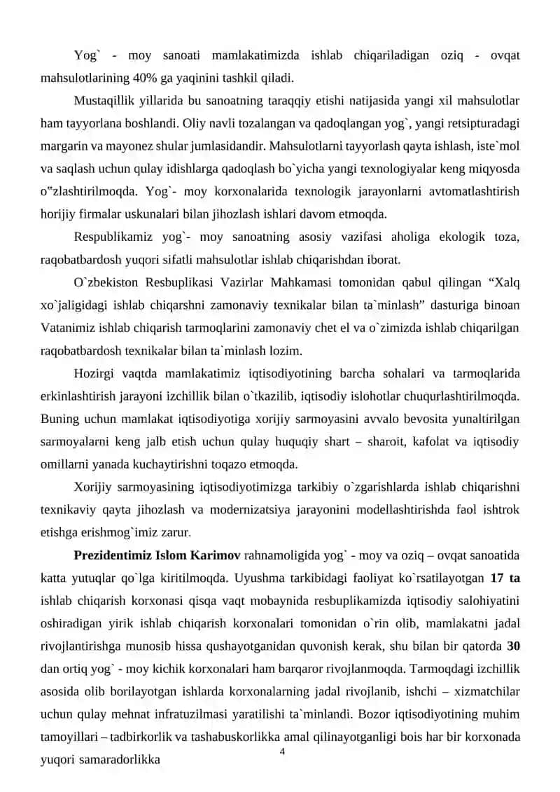 Maxsar urug'iga dastlabki ishlov berish texnnologik bo'limini loyihalash 4