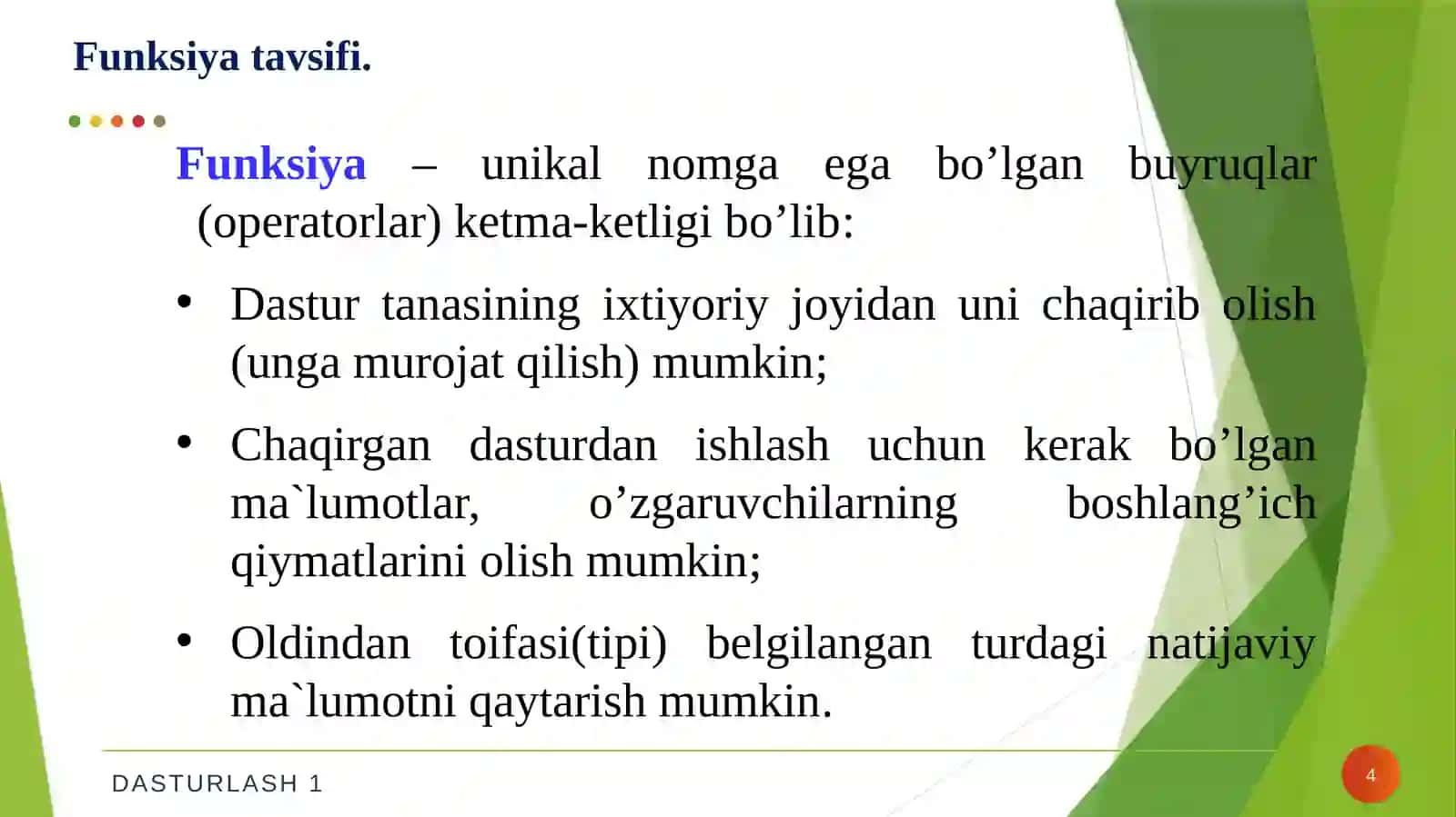 Funksiyalar 4