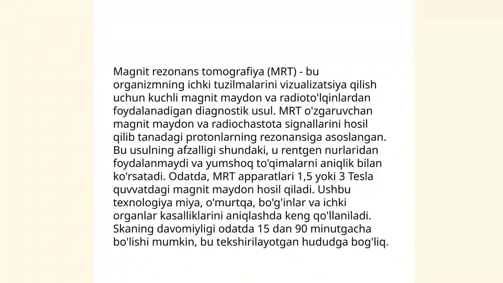 Rentgen kompyuter tomografiya va Magnit rezonals tamogarafiya M.R.T 4
