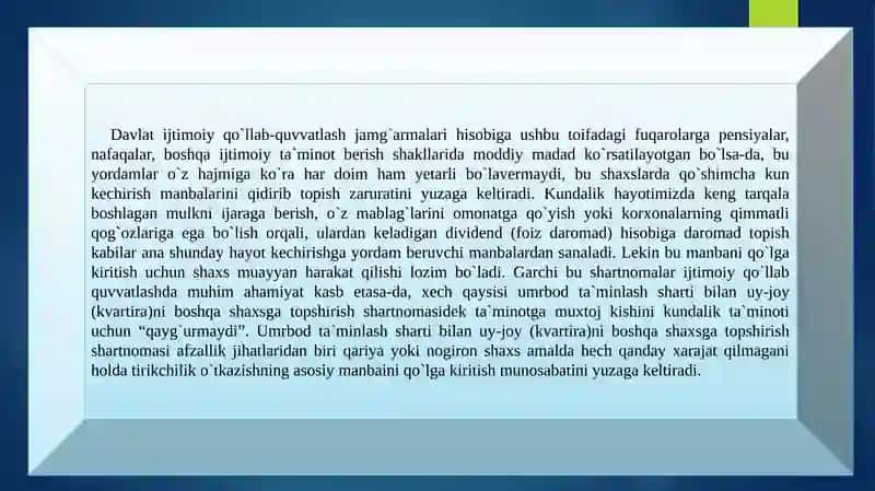 Umrbod ta`minlash sharti bilan uy-joy (kvartira)ni boshqa shaxsga berish shartnomasi 4