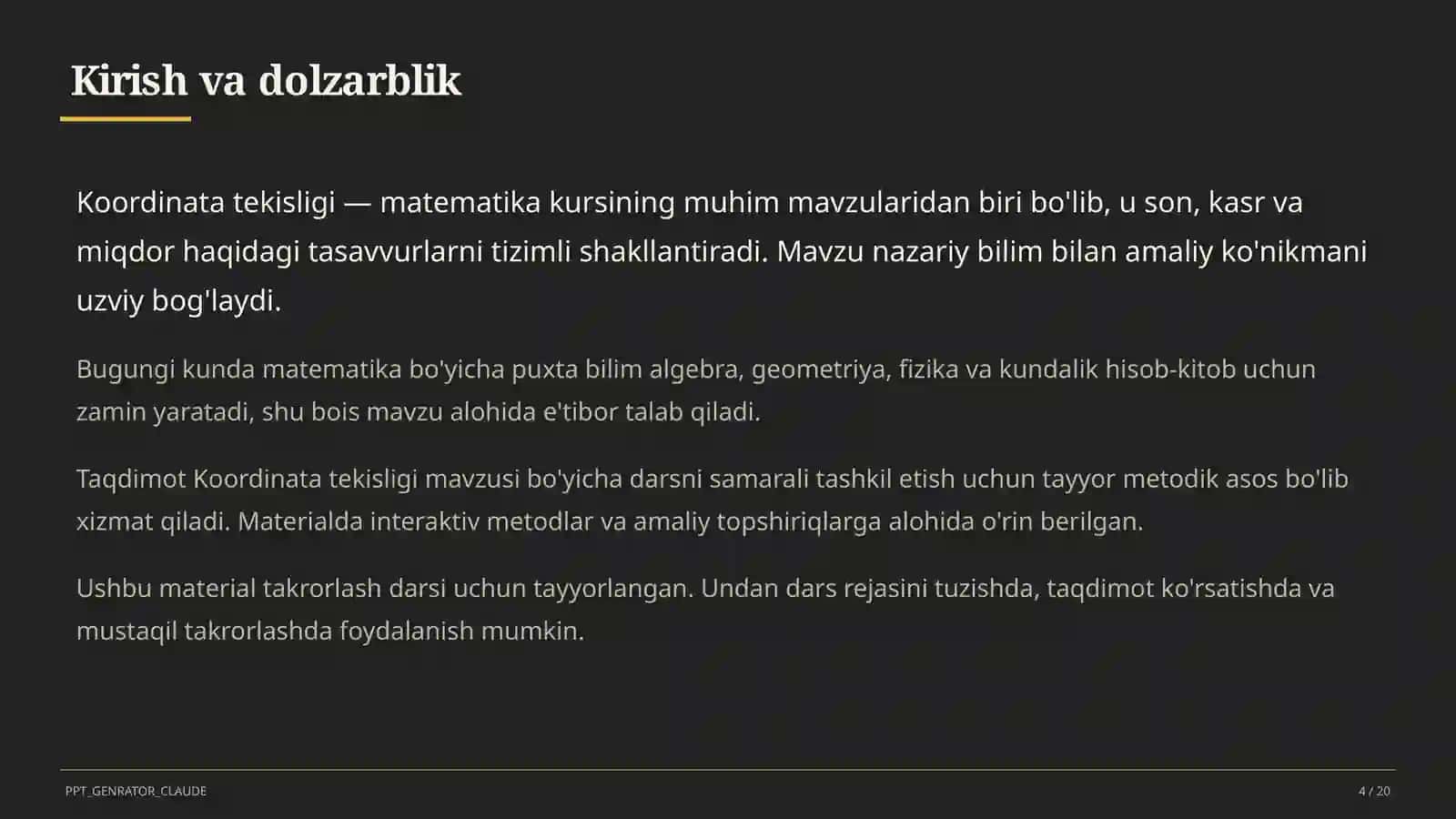 Koordinata tekisligi (6-sinf) 4
