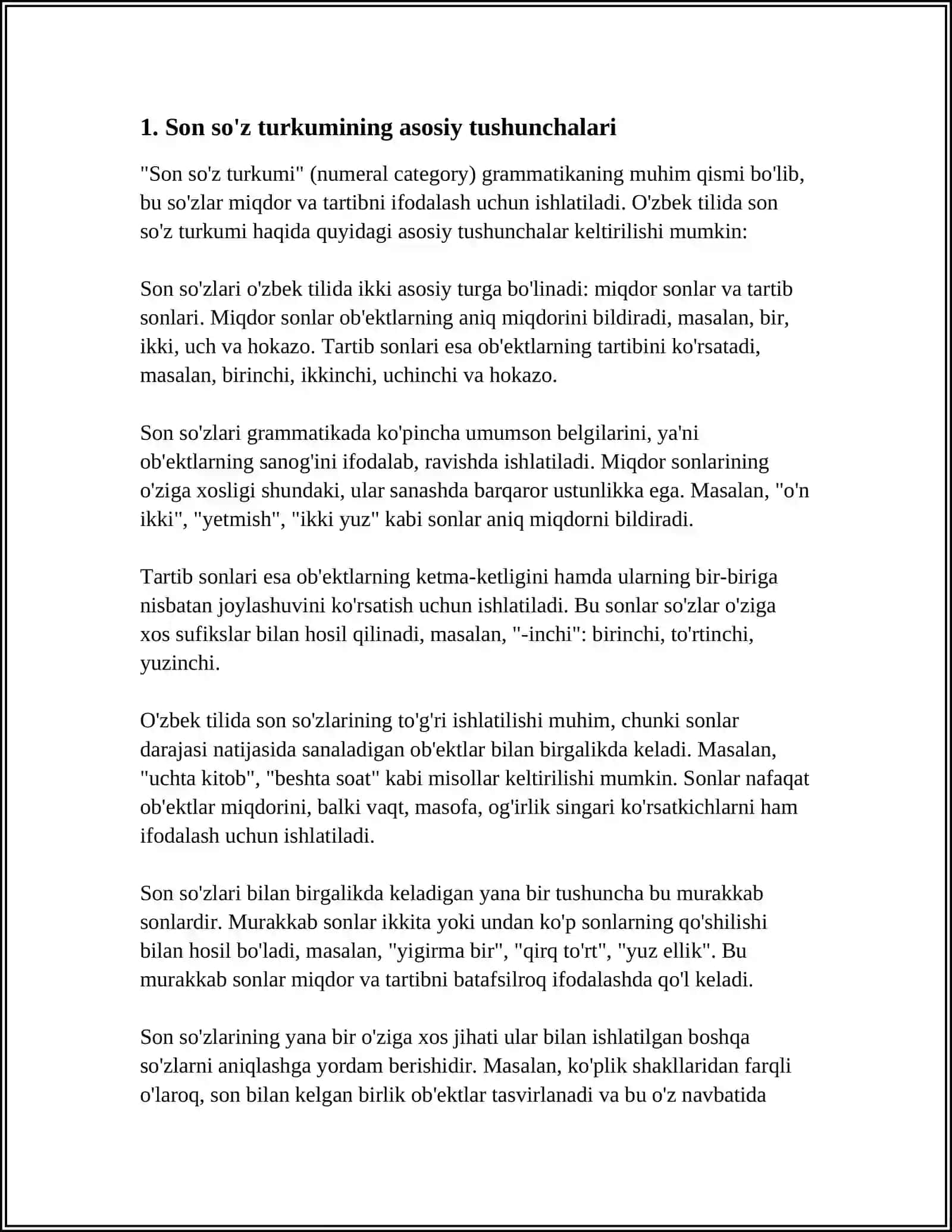 SON SO'Z TURKUMINI O'RGANISHDA GRAMATIK O'YINLARDAN FOYDALANISH 4