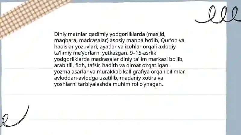 Eng qadimgi yozma yodgorliklarda ta'lim-tarbiya masalalari 4