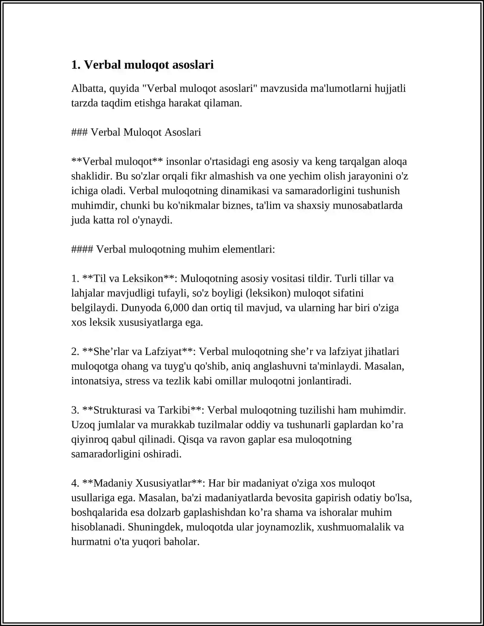 PATSEINT BILAN VERBAL VA NOVERBAL MULOQOT KO'NIKMALARI 4