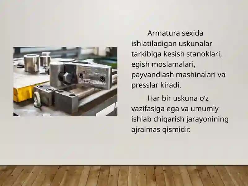 Armatura sexi uskunalari va mashinalarni joylashtirish 4