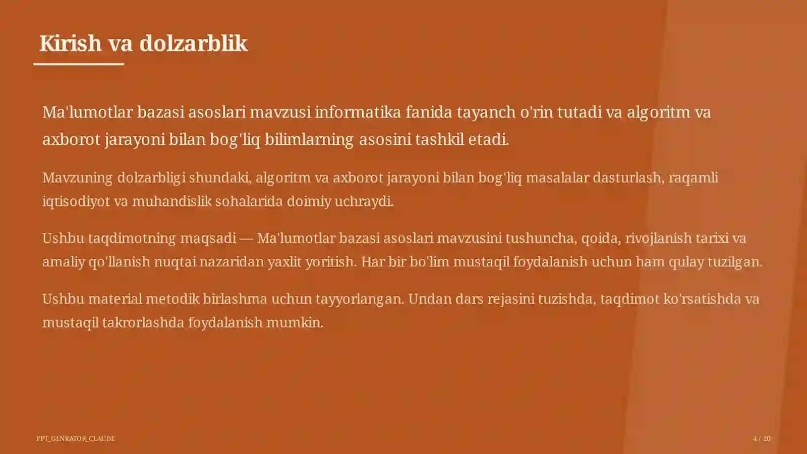 Ma'lumotlar bazasi asoslari (9-sinf) 4