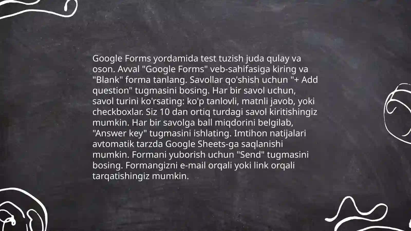 Google Formsda onlayn so'rovnomalar hamda testlar yaratish 4