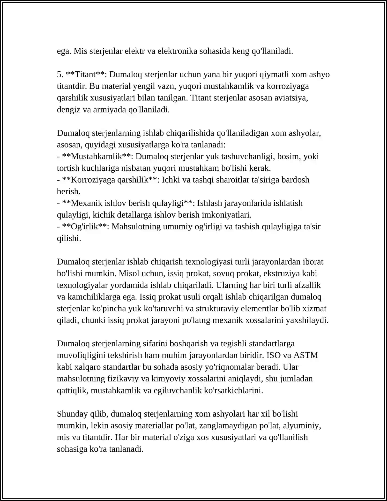 DUMALOQ STERJEN TIPIDAGI DETALLARNI TAYYORLASH TEXNALOGIYASI 4