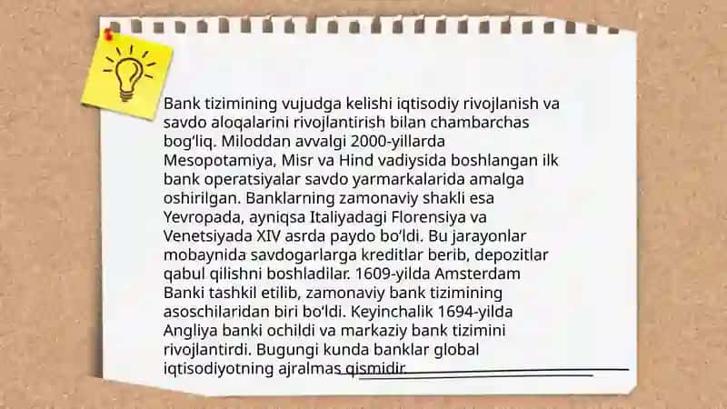Banklarning kelib chiqishi va bank tizimi 4