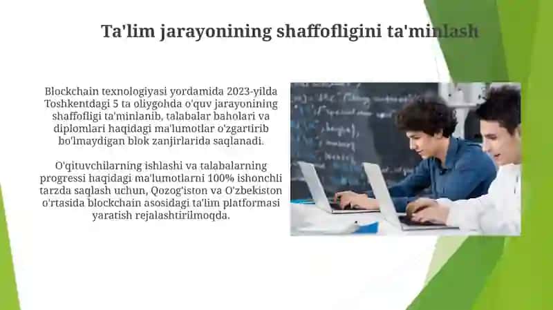 Blokcheynning Amaldagi Qo‘llanilishi 4
