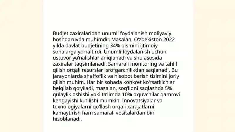 Budjet tizimini isloh qilishning dolzarb muammolari 4