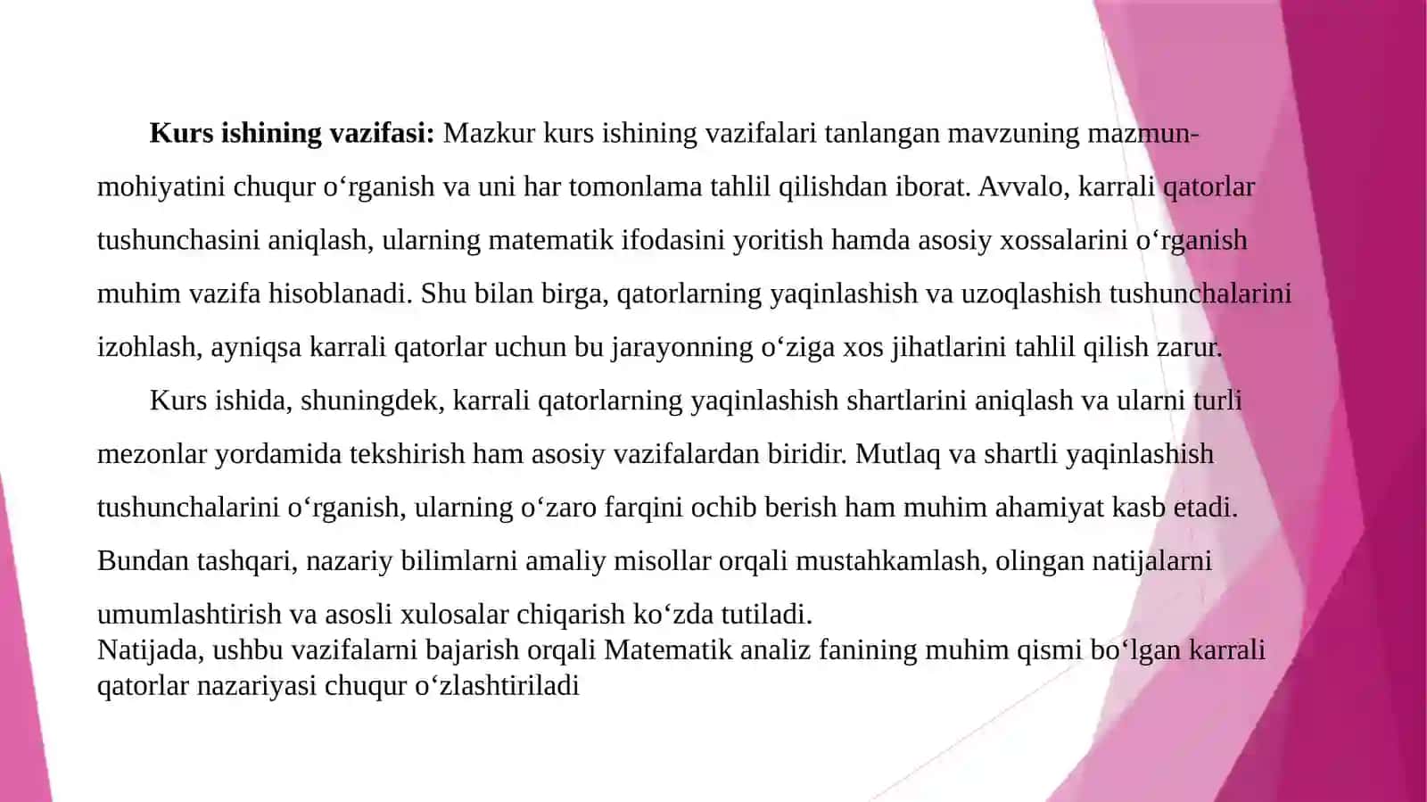 Karrali qatorlar va ularning yaqinlashish tushunchasi 4