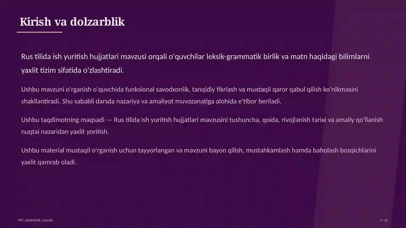 Rus tilida ish yuritish hujjatlari (10-sinf) 4