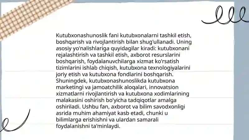 Ilmiy bilimlar tizimida kutubxonashunoslik maqomining umumiy tasnifi 4