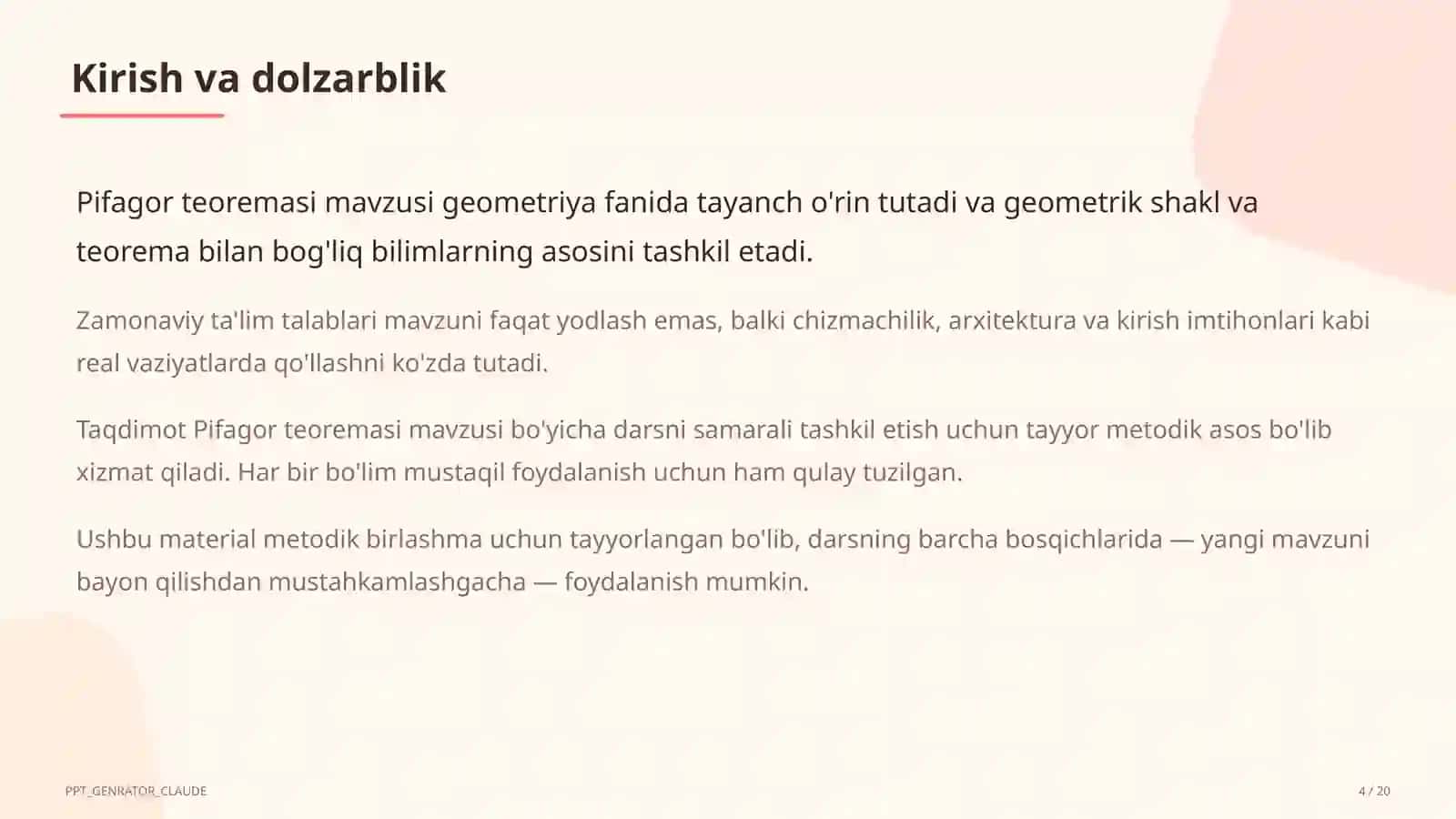 Pifagor teoremasi (8-sinf) 4