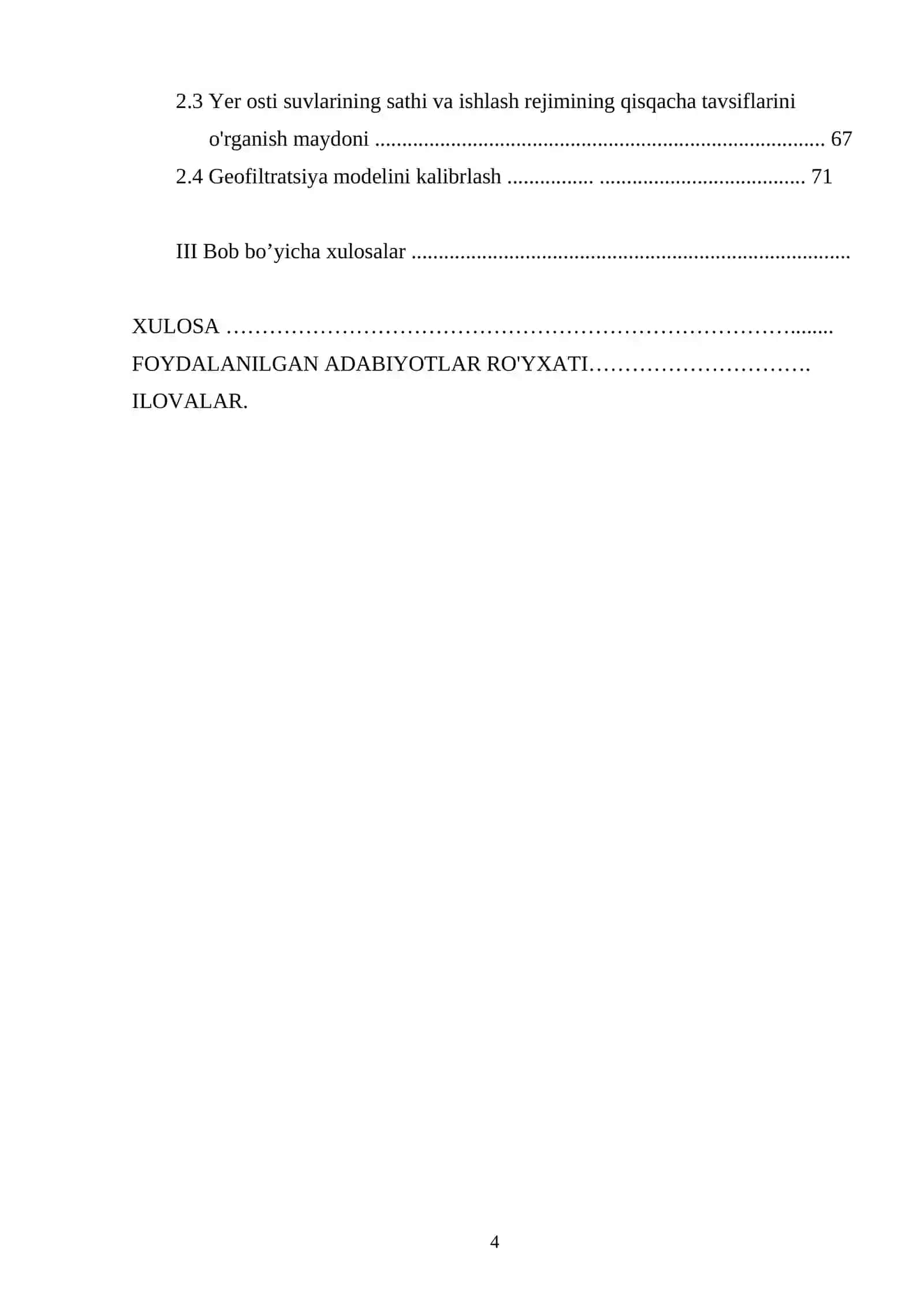 "YER OSTI GIDROSFERASINING AVTOMATLASHGAN MONITORING YURITILISHIDA GEOFILTRATSIYA JARAYONINI MATEMATIK MODELLASHTIRISH" MAVZUSIDAGI MAGISTRLIK DISERTATSIYA ISHI 4