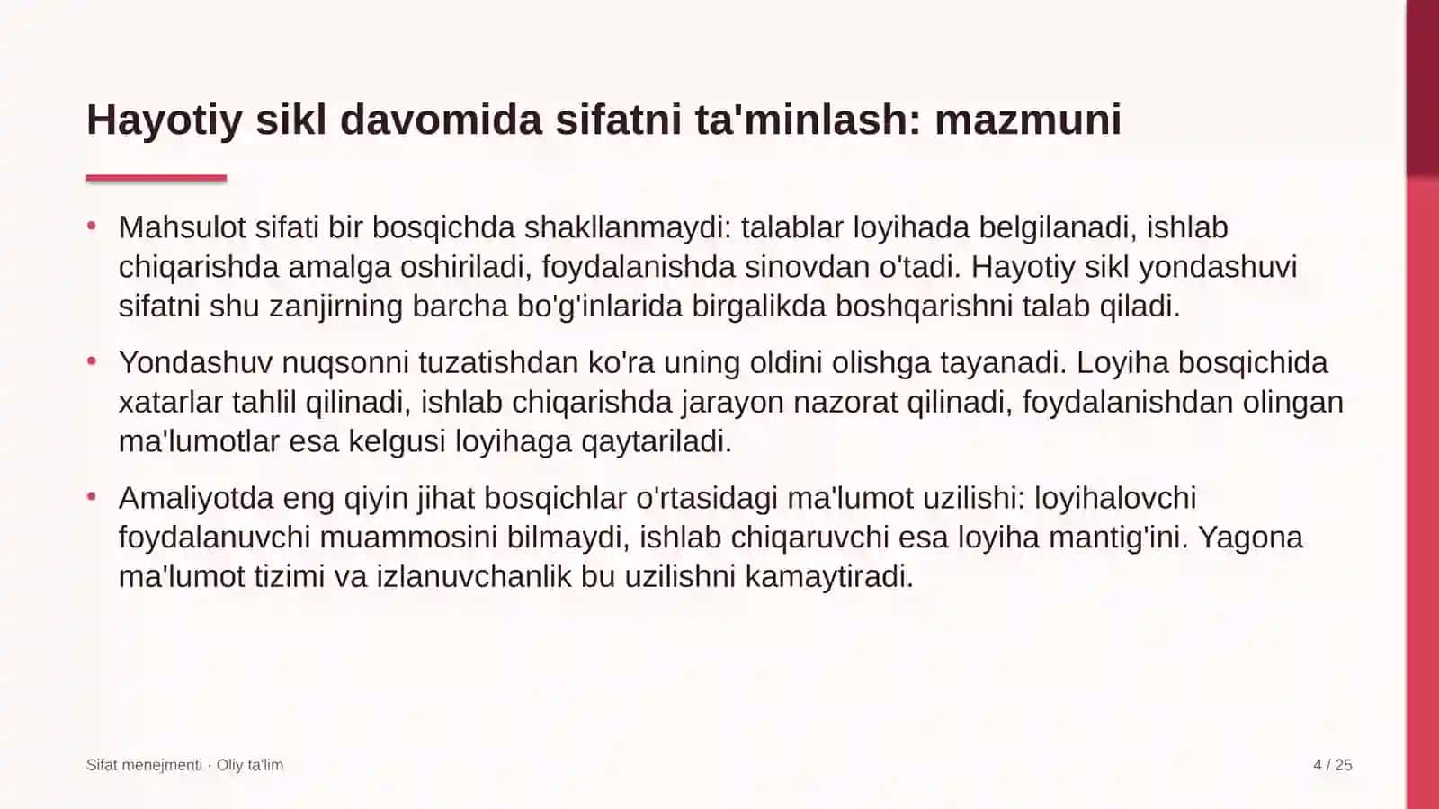 mikromoliya tashkilotlarida mahsulot hayotiy sikli davomida sifatni ta'minlash 7053 4