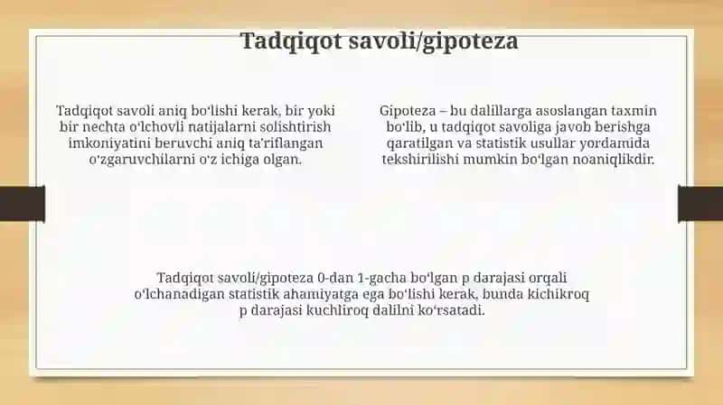 Tadqiqotning asosiy yo'nalishi 4