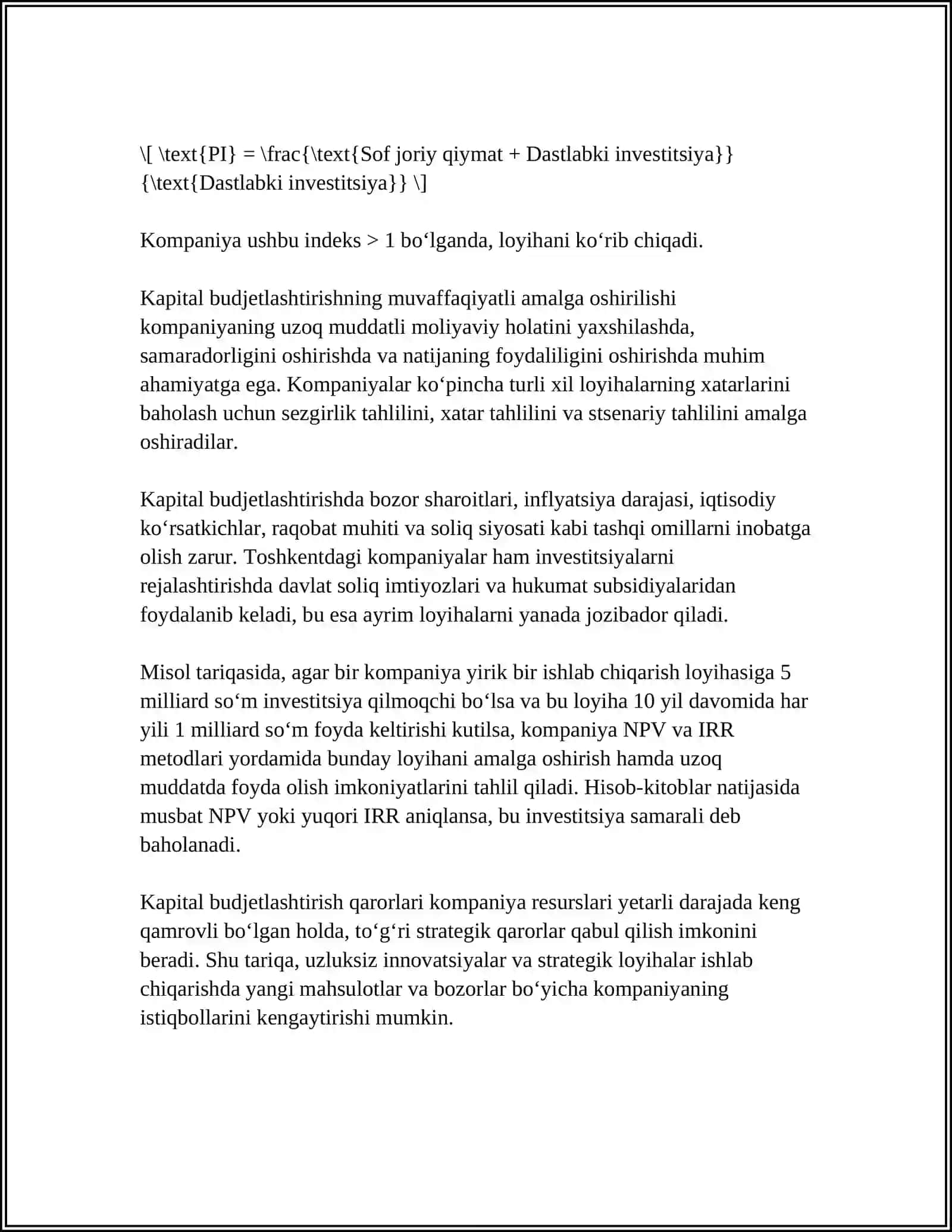 KAPITAL BUDJETINI ISHLAB CHIQISH 4