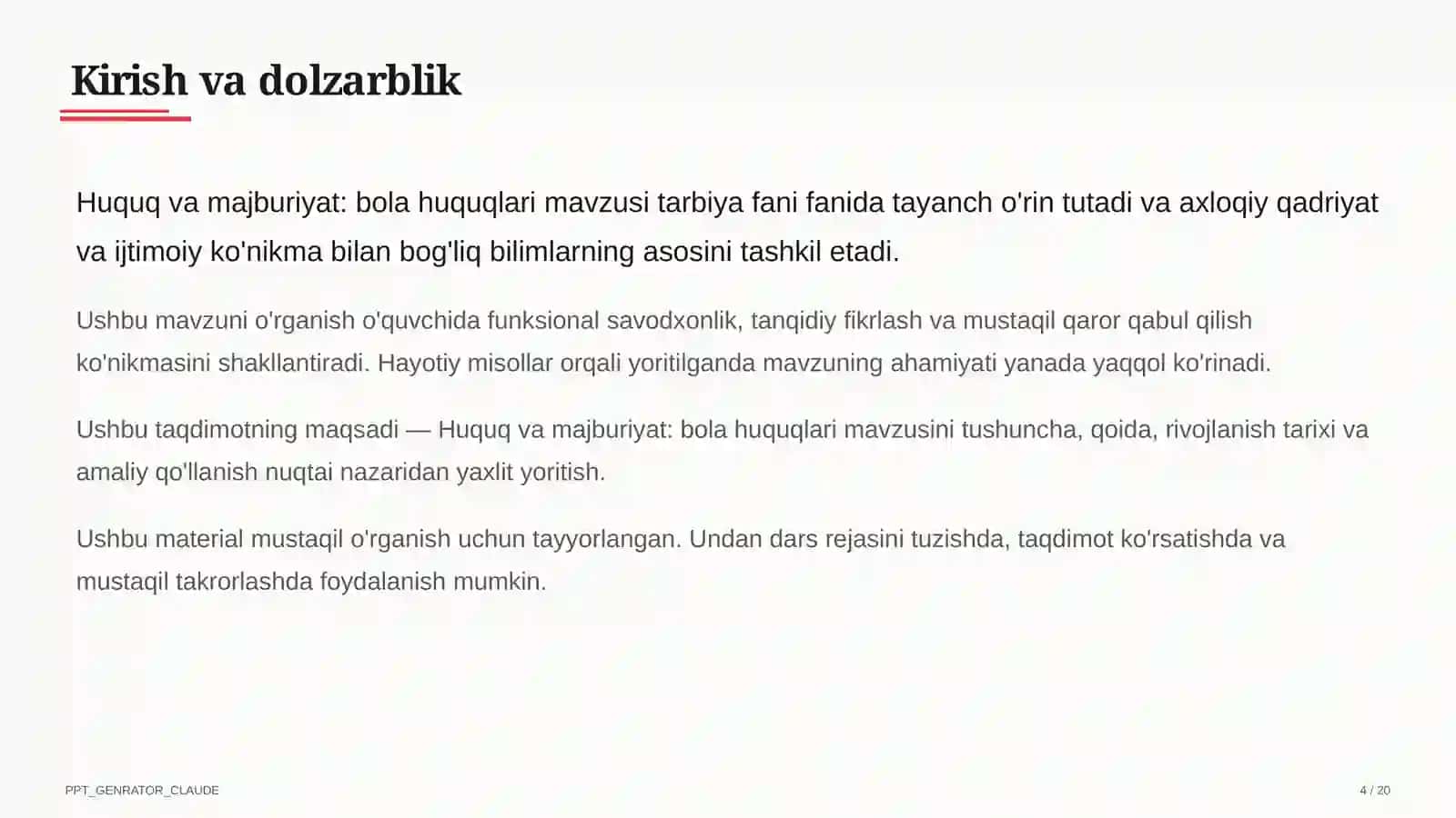 Huquq va majburiyat: bola huquqlari (8-sinf) 4
