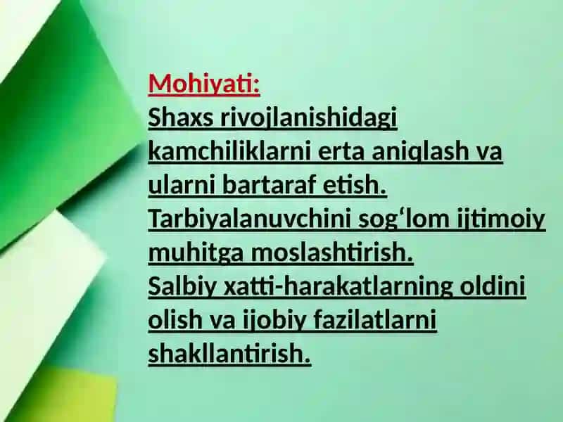 Korreksion faoliyatning mazmun mohiyati. 4