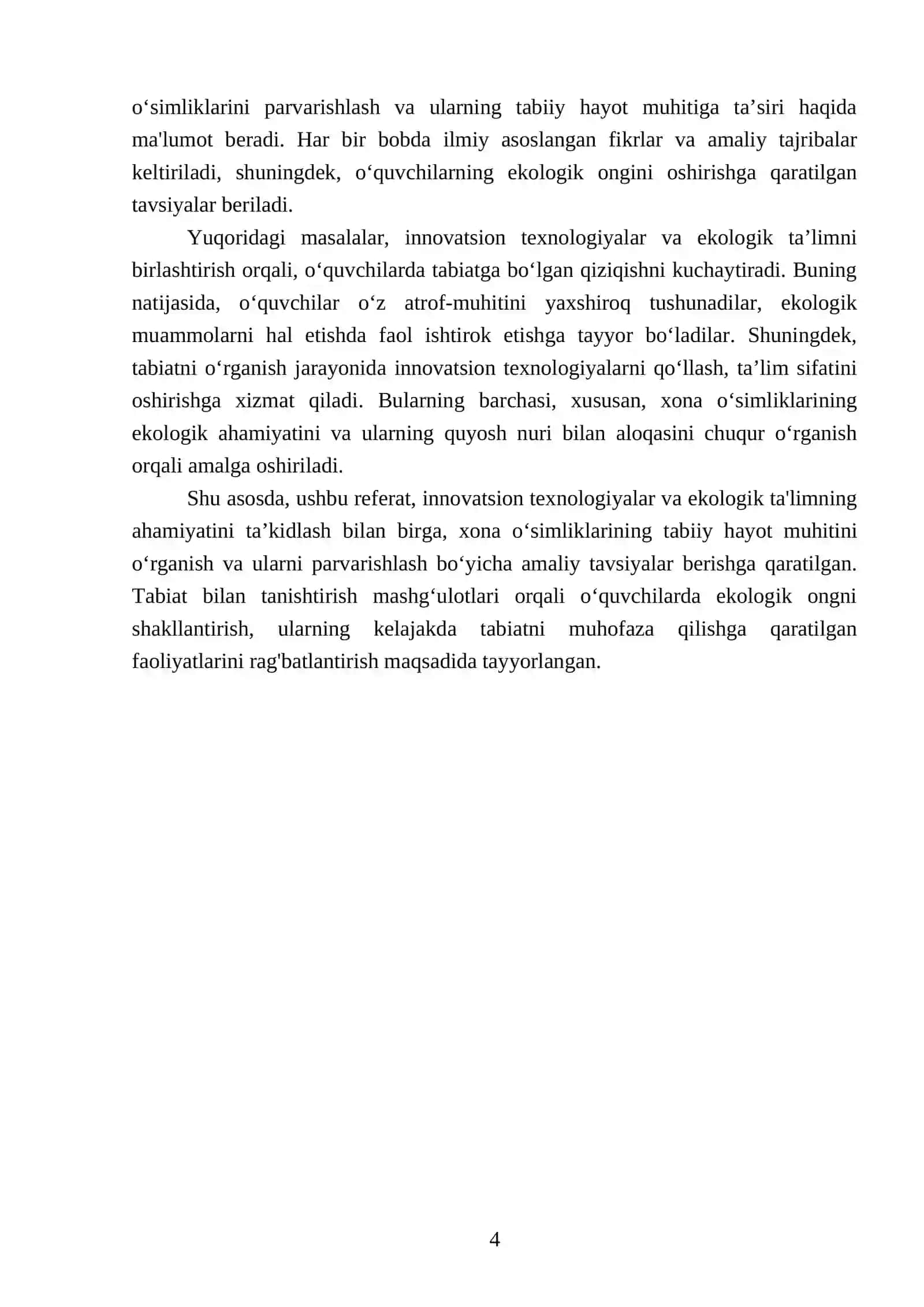 Tabiat bilan tanishtirish mashgʻulotlari 4