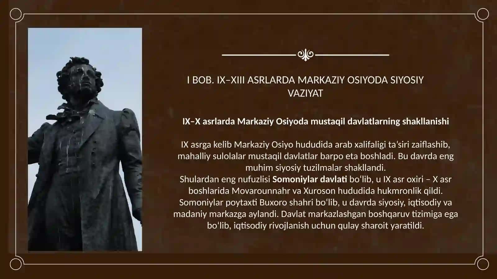 IX-XX asrlarda Markaziy Osiyoda siyosiy va ijtimoiy vaziyat 4