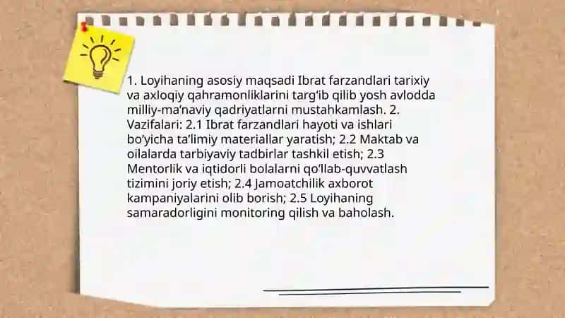 Ibrat farzandlari loyihasi 4