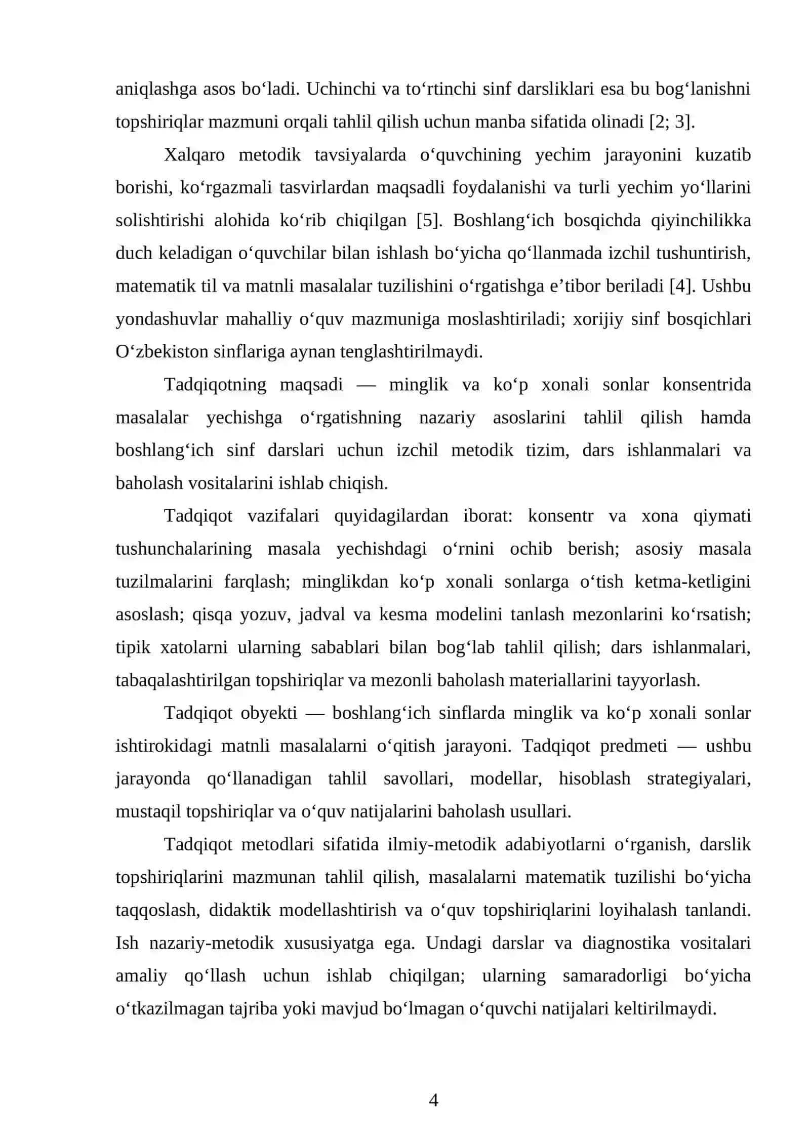 MINGLIK VA KO‘P XONALI SONLAR KONSENTRIDA MASALALAR YECHISHGA O‘RGATISH METODIKASI 4