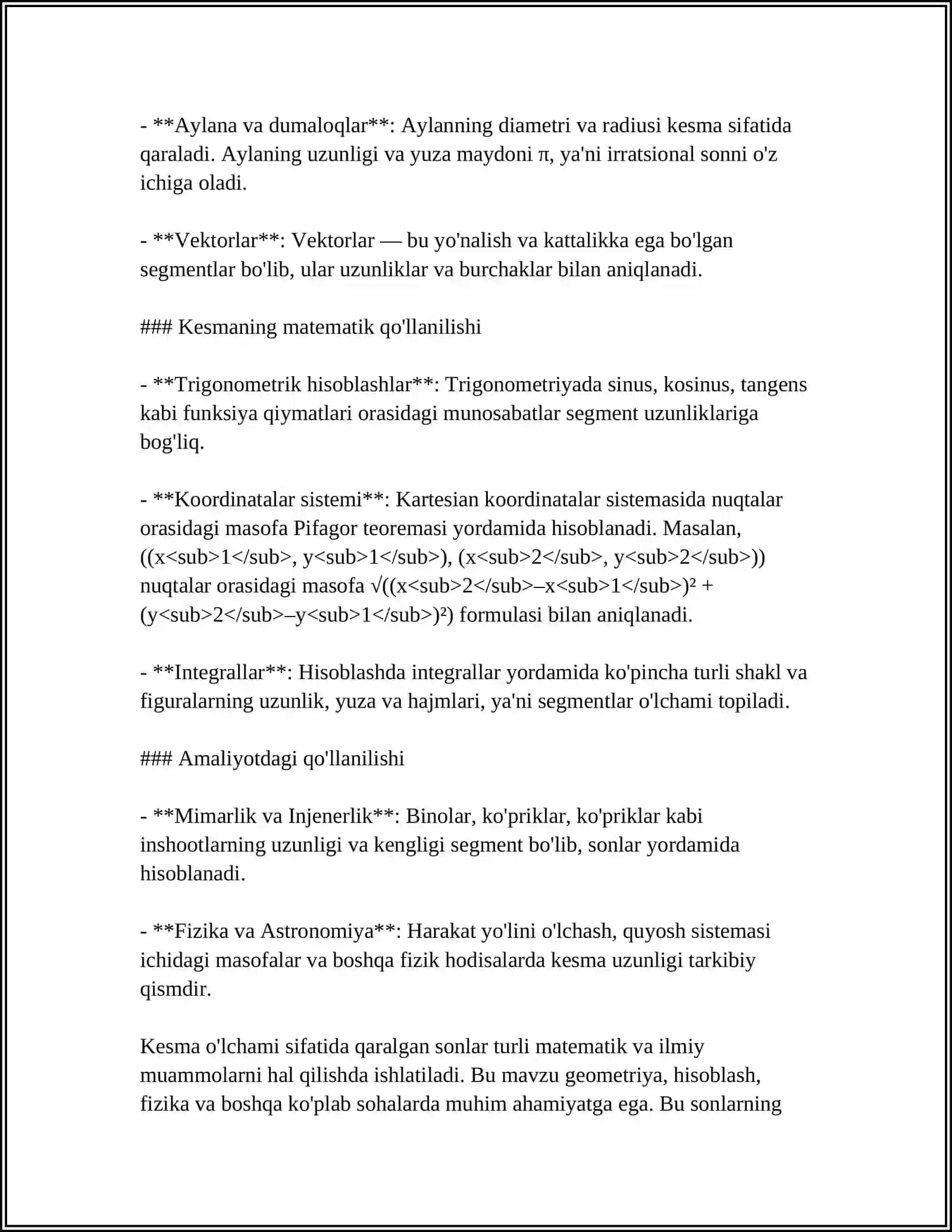 KESMALARNING O'LCHAMI SIFATIDA QARALGAN SONLAR USTIDA AREFMETIK AMALLARNI TA'RIFI VA AMALLAR BAJARISH XOSSALARI 4