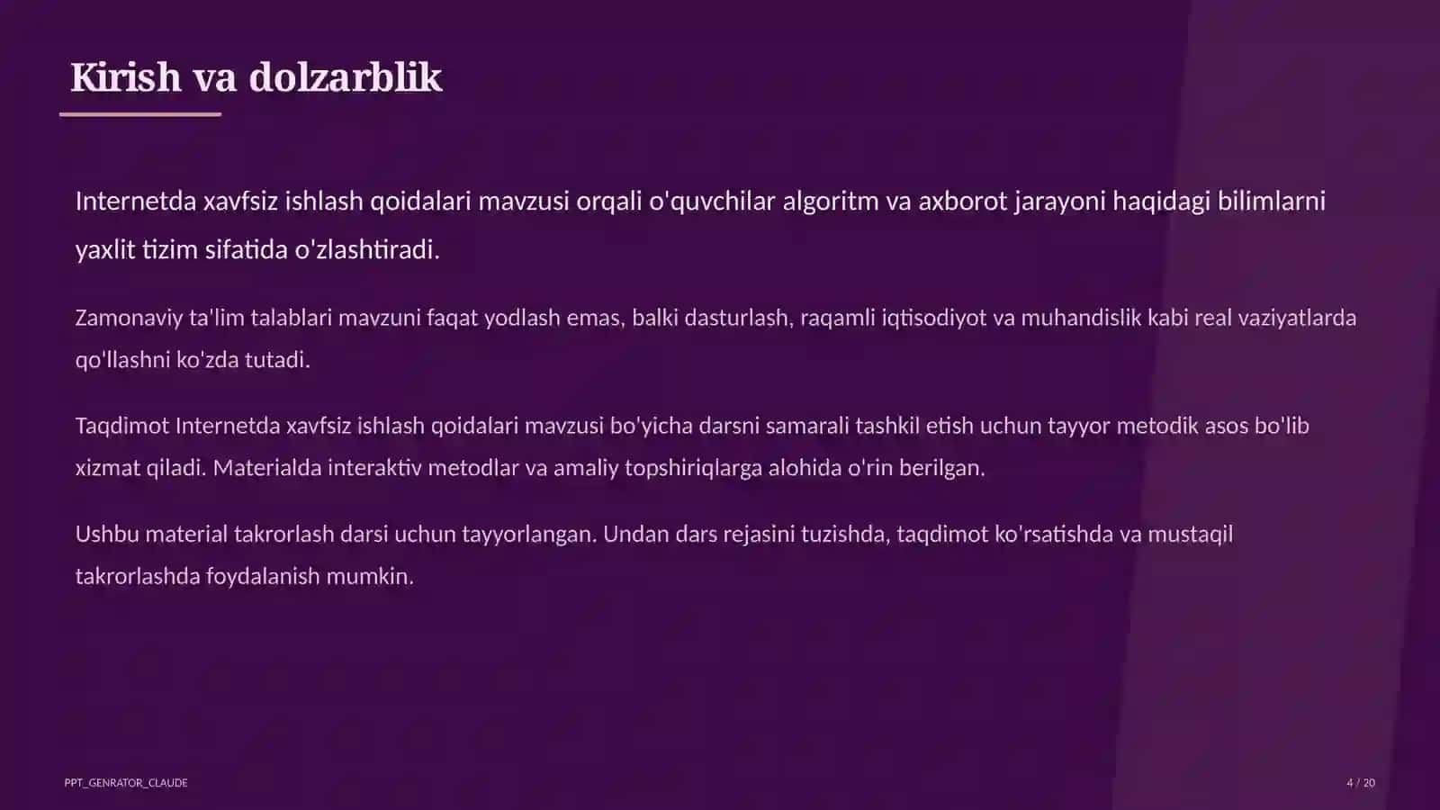 Internetda xavfsiz ishlash qoidalari (5-sinf) 4
