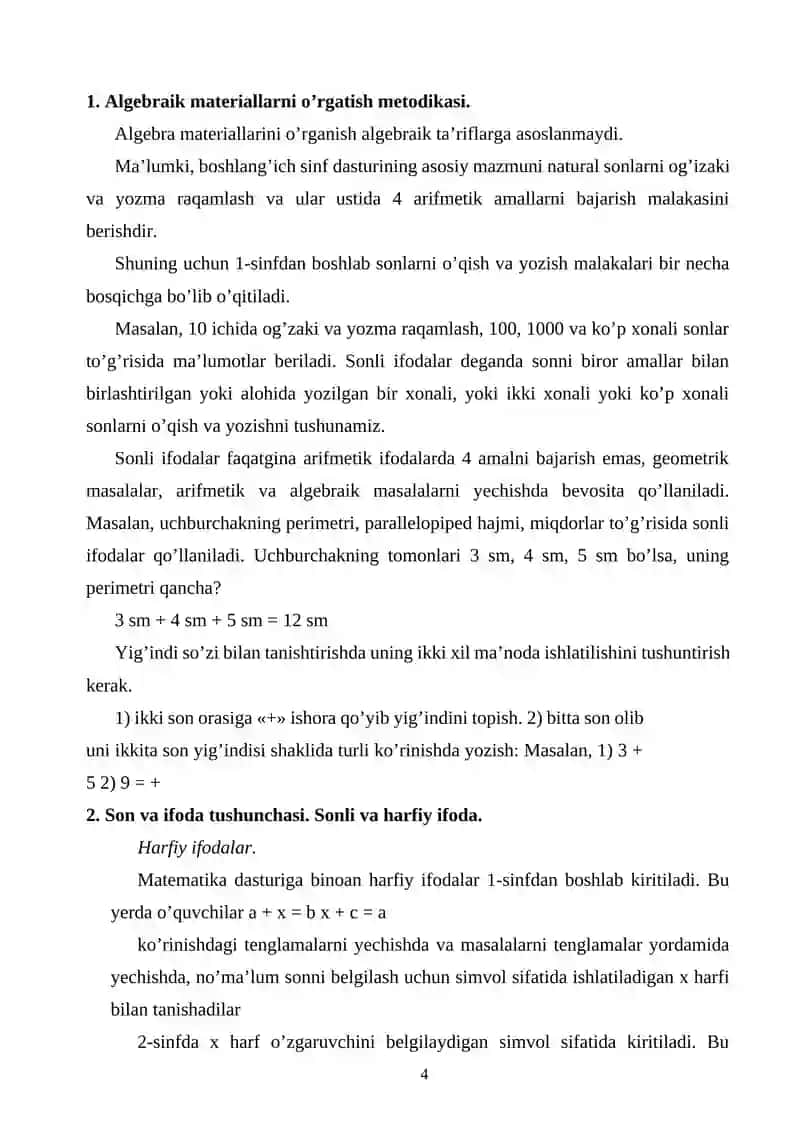 ONA TILI O‘QITISH METODIKASI FANIDAN 4