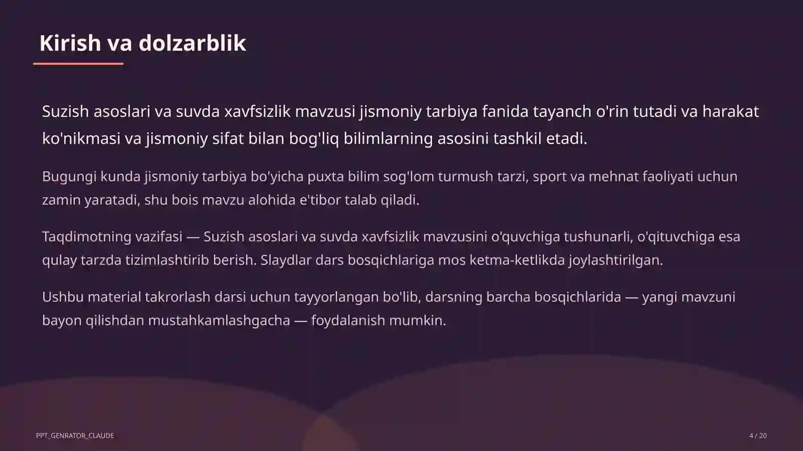 Suzish asoslari va suvda xavfsizlik (6-sinf) 4