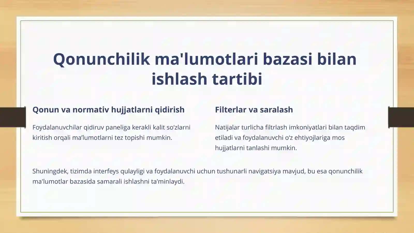 LexUZ tizimi va uning imkoniyatlari 4