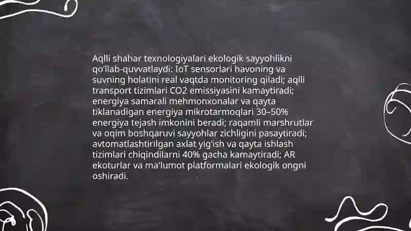 Turizm barqarorlikda tehnalogiya va inovatsyalar oʻrni 4