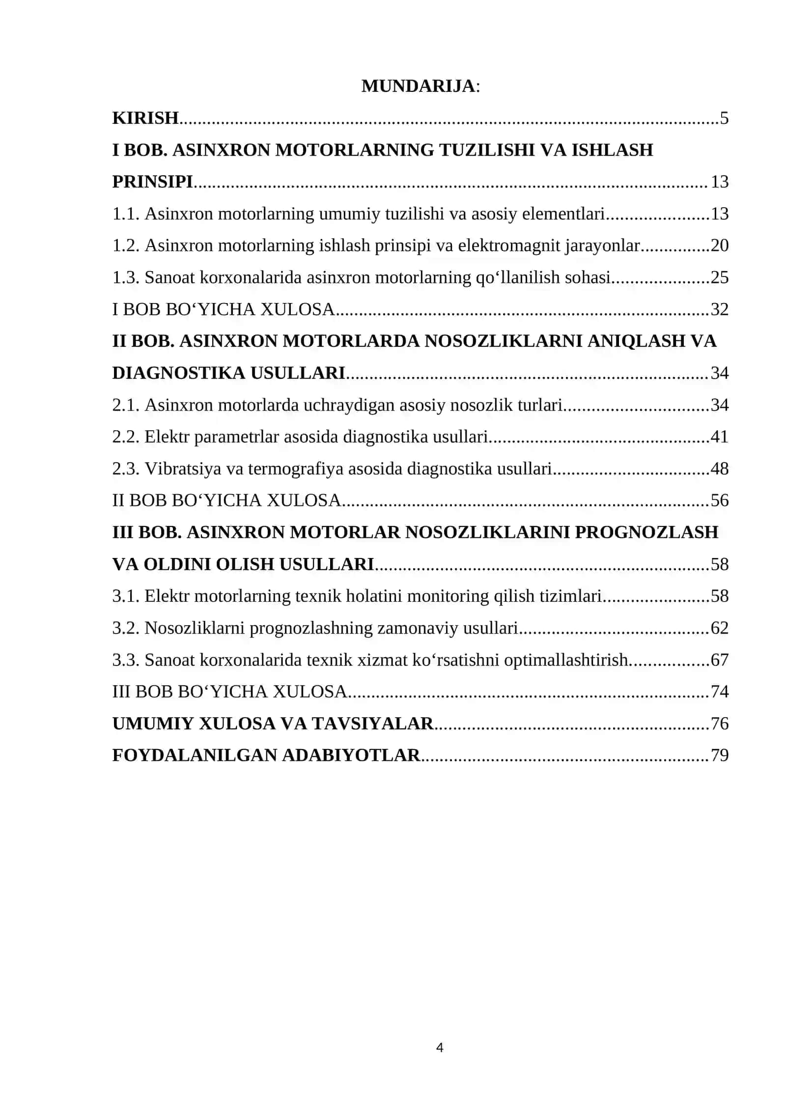 Asinxron motorlarning nosozlik diagnostikasi va prognozlash usullari 4
