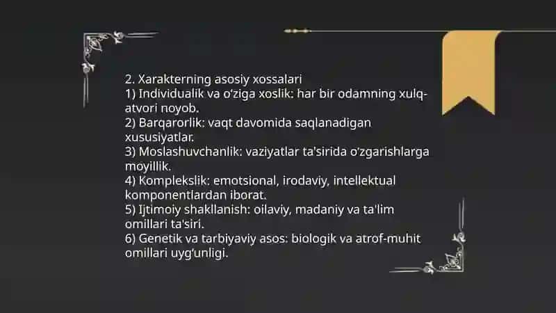 Xarakter va uning xossalari 4