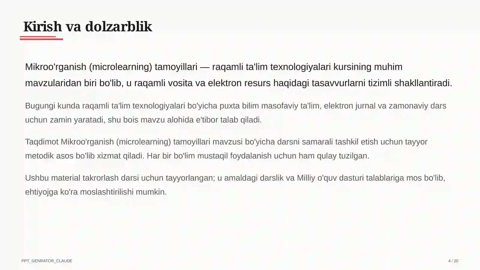 Mikroo'rganish (microlearning) tamoyillari 4