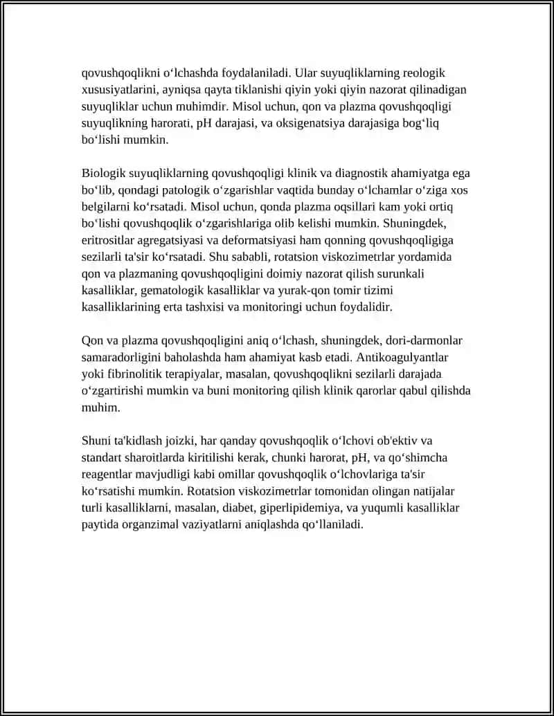 BIOLOGIK SUYUQLIKLARNING QOVUSHQOQLIGINI ANIQLASH USULLARINI O'RGANISH 4