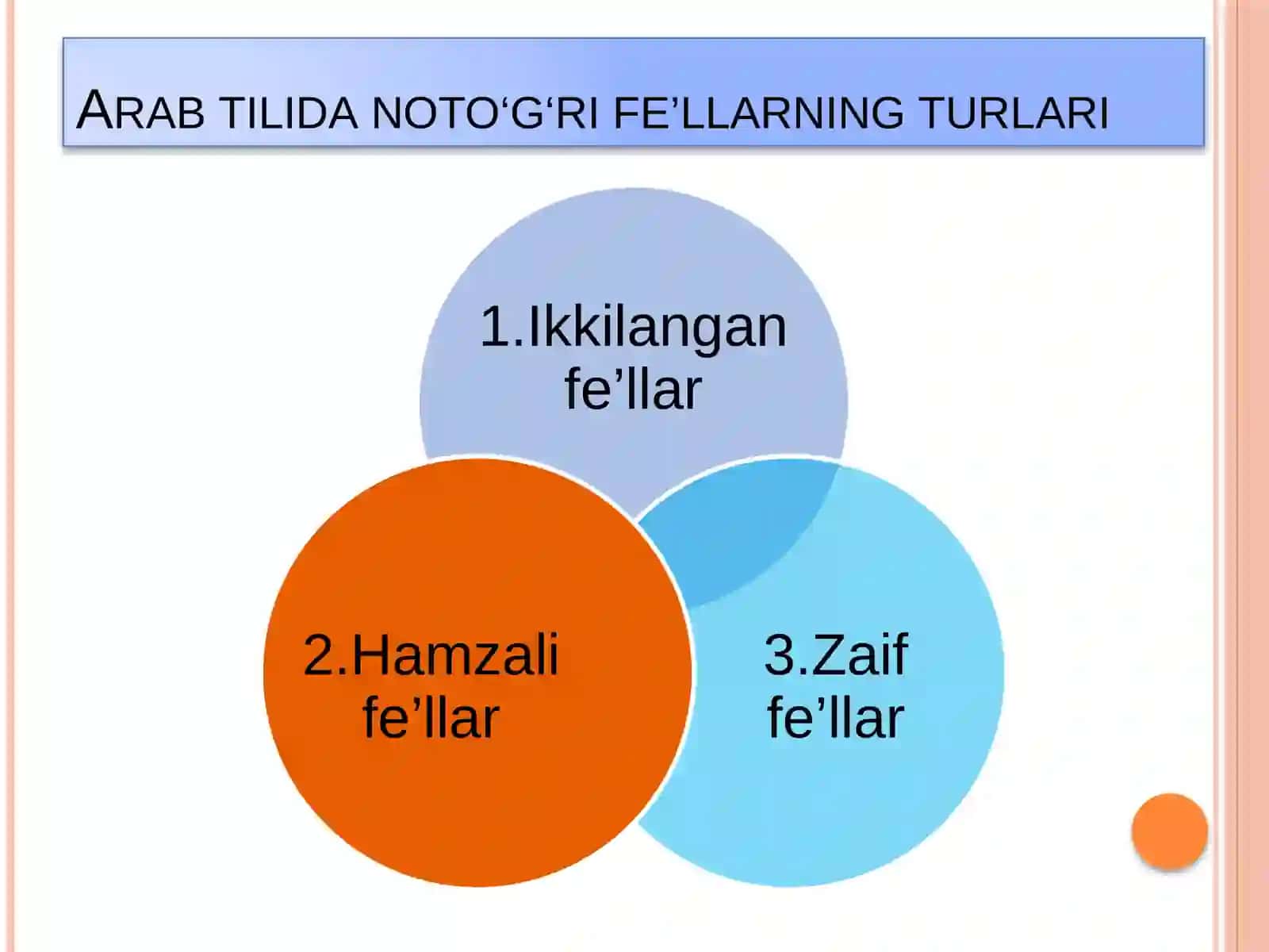 Noto‘g‘ri fe’llarning o‘tgan zamonda tuslanishi 4