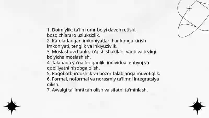 Uzluksiz ta‘lim tizimining mohiyati va tarkibiy tuzilmasi 4
