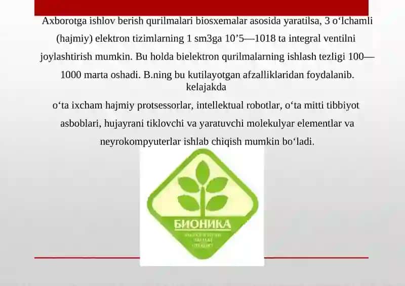 BIONIKA ASOSLARI VA UNI INSON HAYOTIDAGI OʻRNI 4