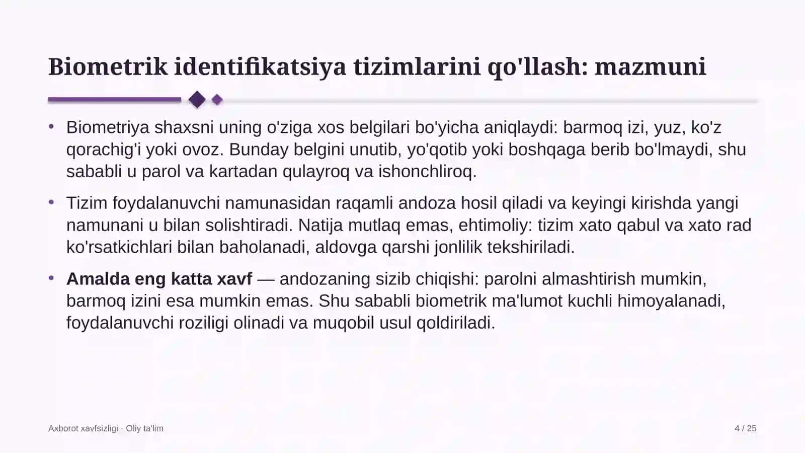 soliq maslahatchilari tashkilotlarida biometrik identifikatsiya tizimlarini qo'llash 1045 4