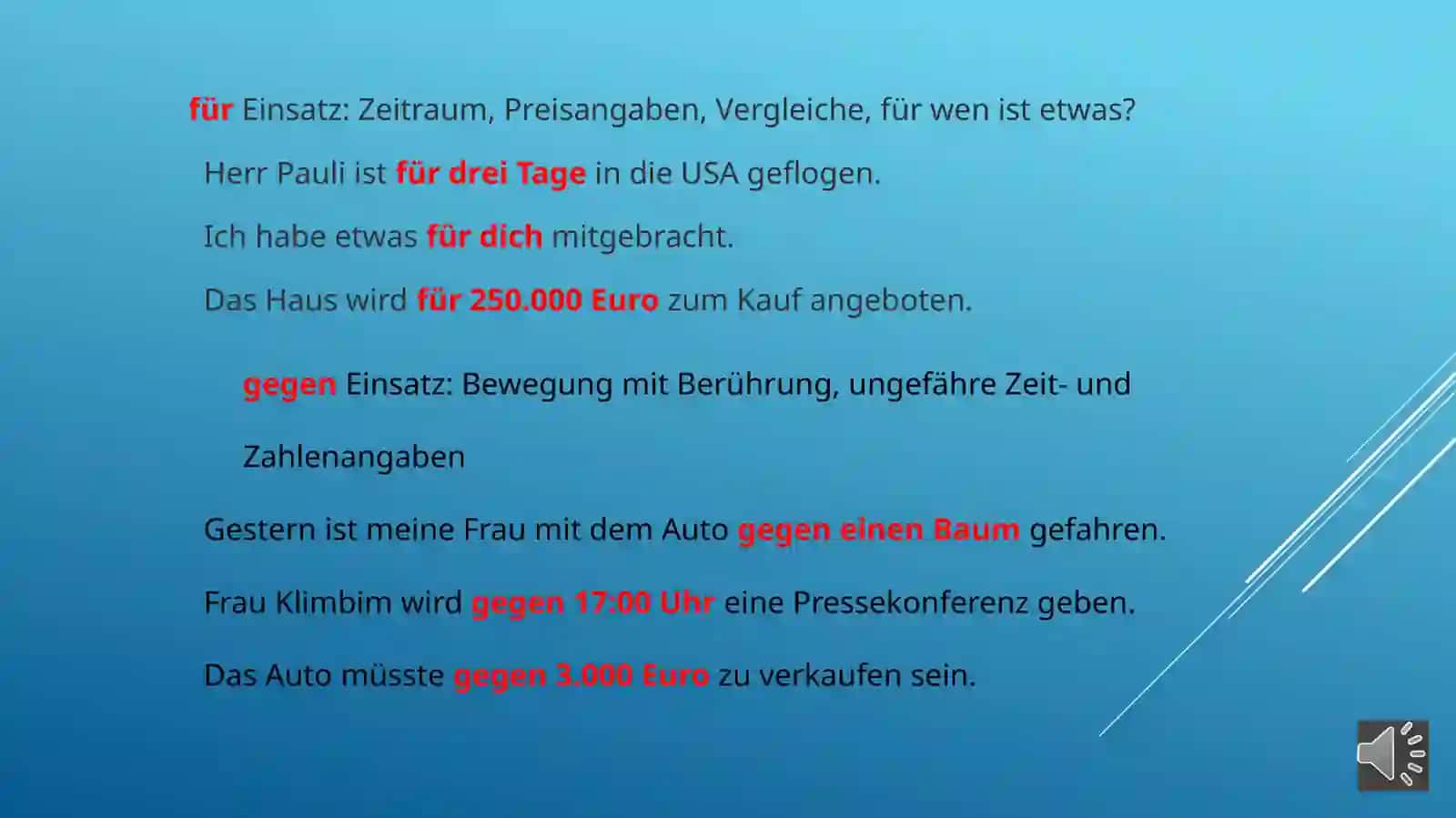 Nutzung von Präpositionen "bis" und "durch" 4