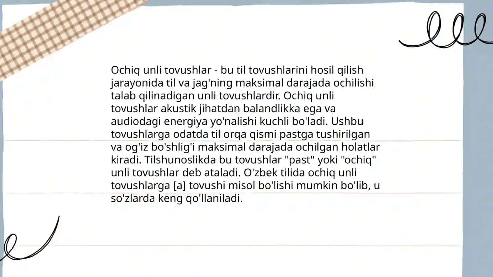 Unli tovushlar talaffuzi va imlosi 4